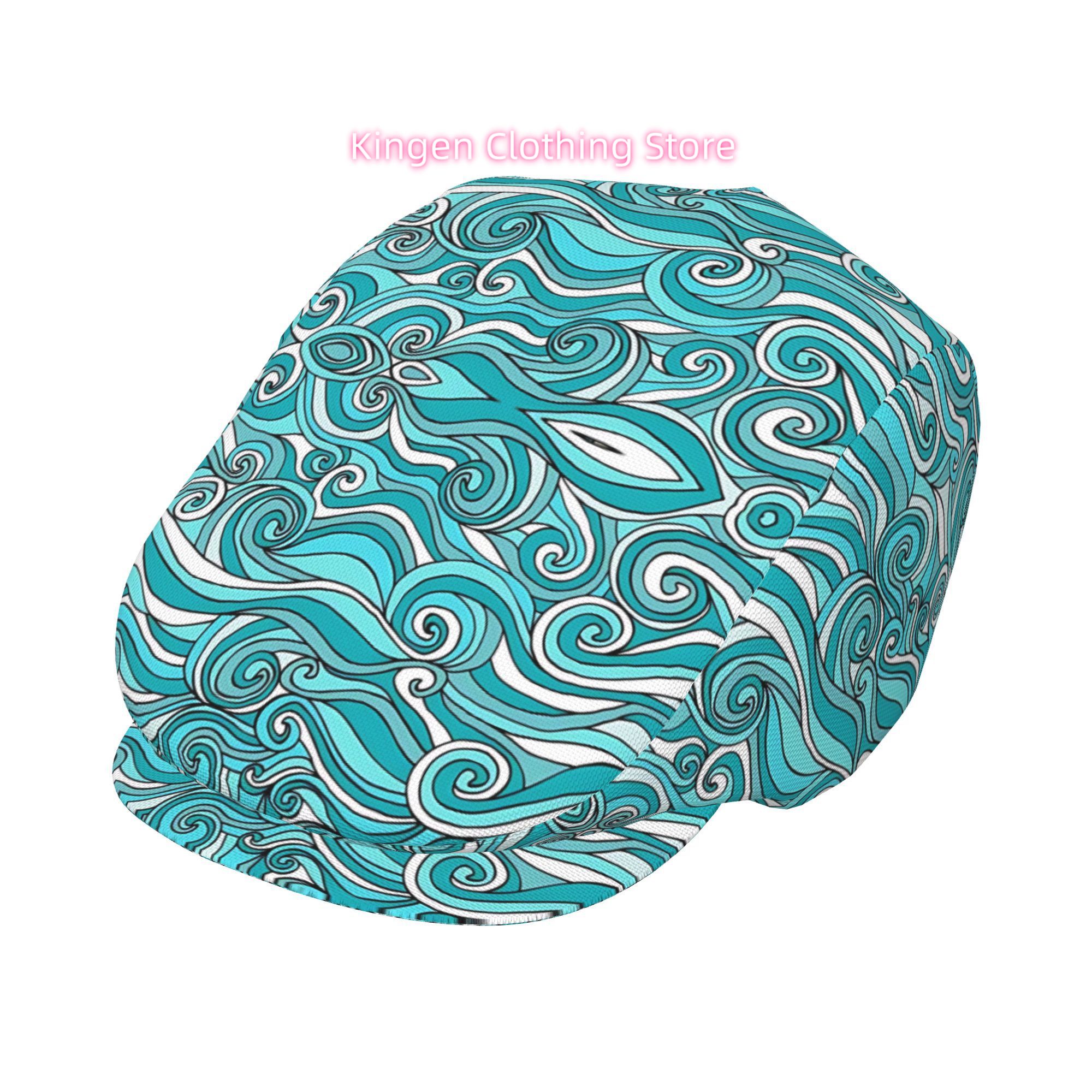 1pc Turquoise Blue & White Oce - Newsboy Cap Ivy recension och pris