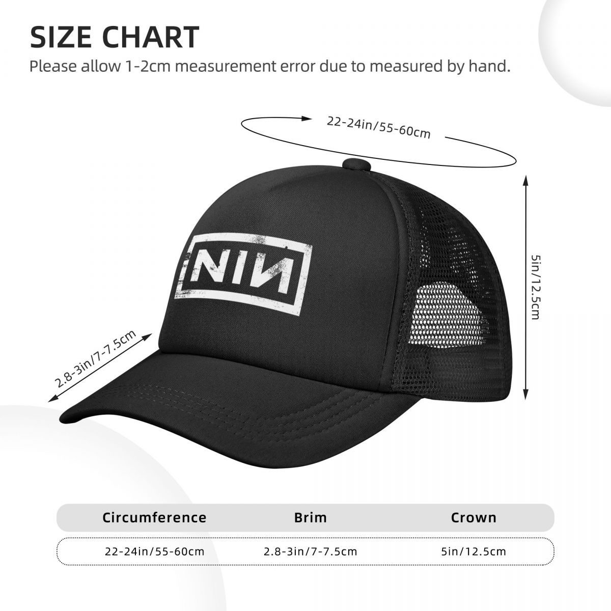NIN Music Band Mesh Baseball C - Trucker Cap Mesh recension och pris